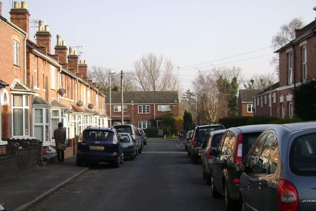 Cars parked on the street